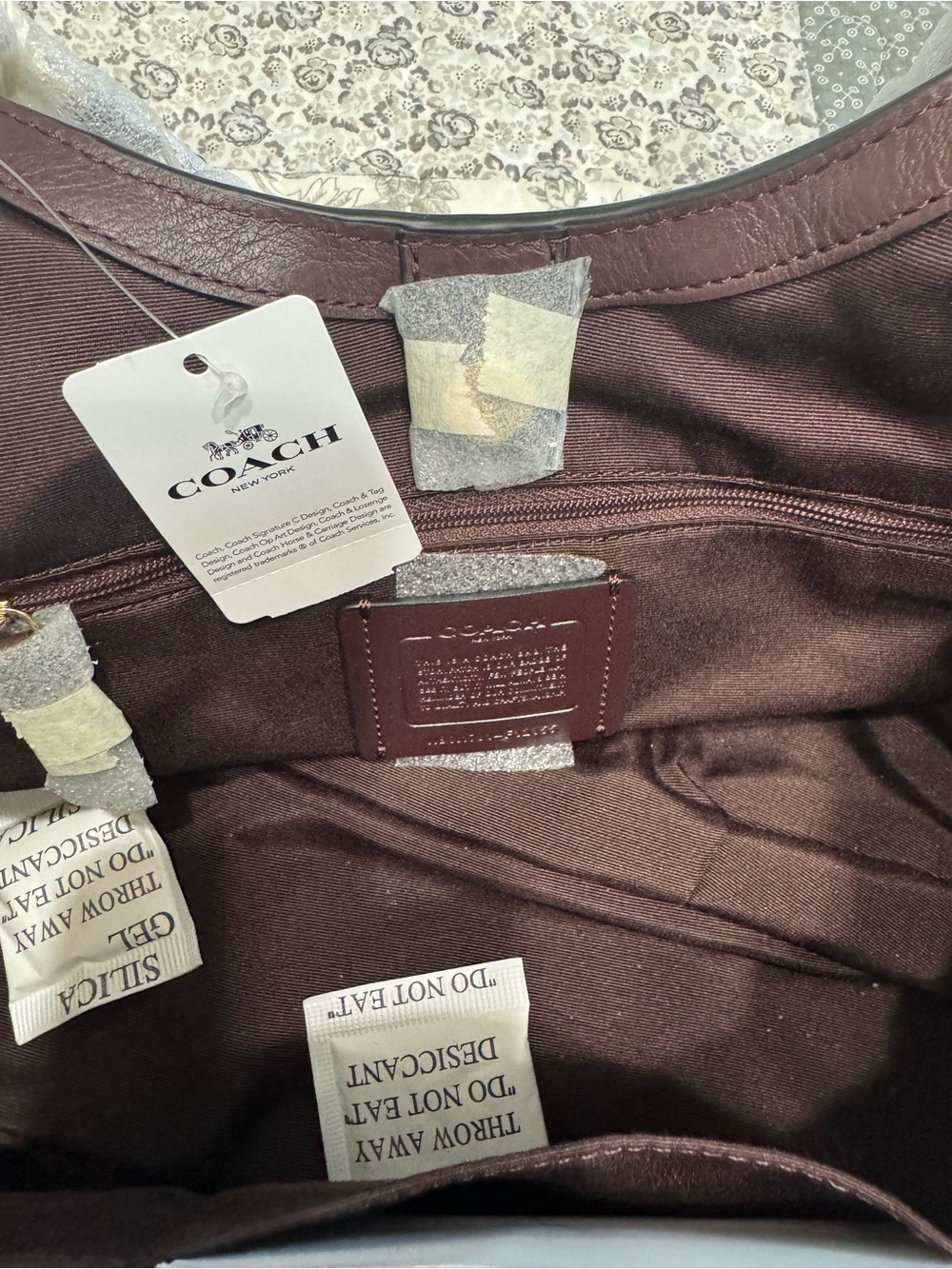 Coach Pebbled Leather Shoulder Bag in Plum Brown - Picture 6 of 12